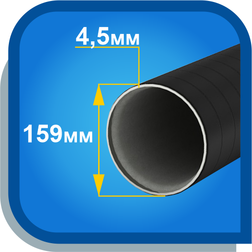 Труба стальная элекстросварная в 2х слойной изоляции ВУС 159х4,5