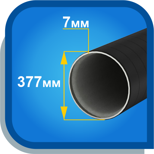 Труба стальная элекстросварная в 2х слойной изоляции ВУС 377х7,0